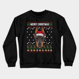 Doberman Lovers Ugly Xmas Sweater Merry Christmas Crewneck Sweatshirt